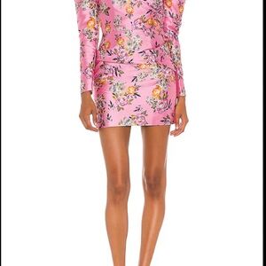 Bec & Bridge Pink Floral Long Sleeve Dress